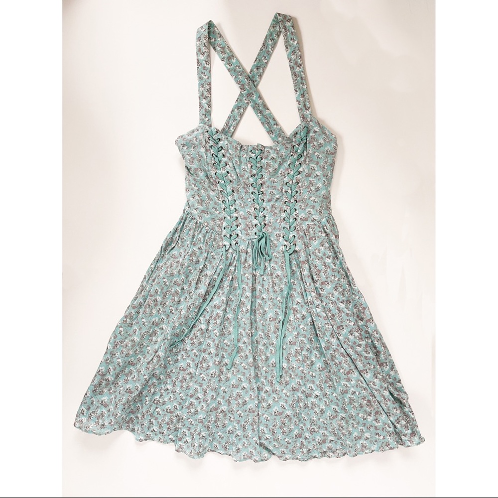 0 Free People Floral Corset Mini Dress